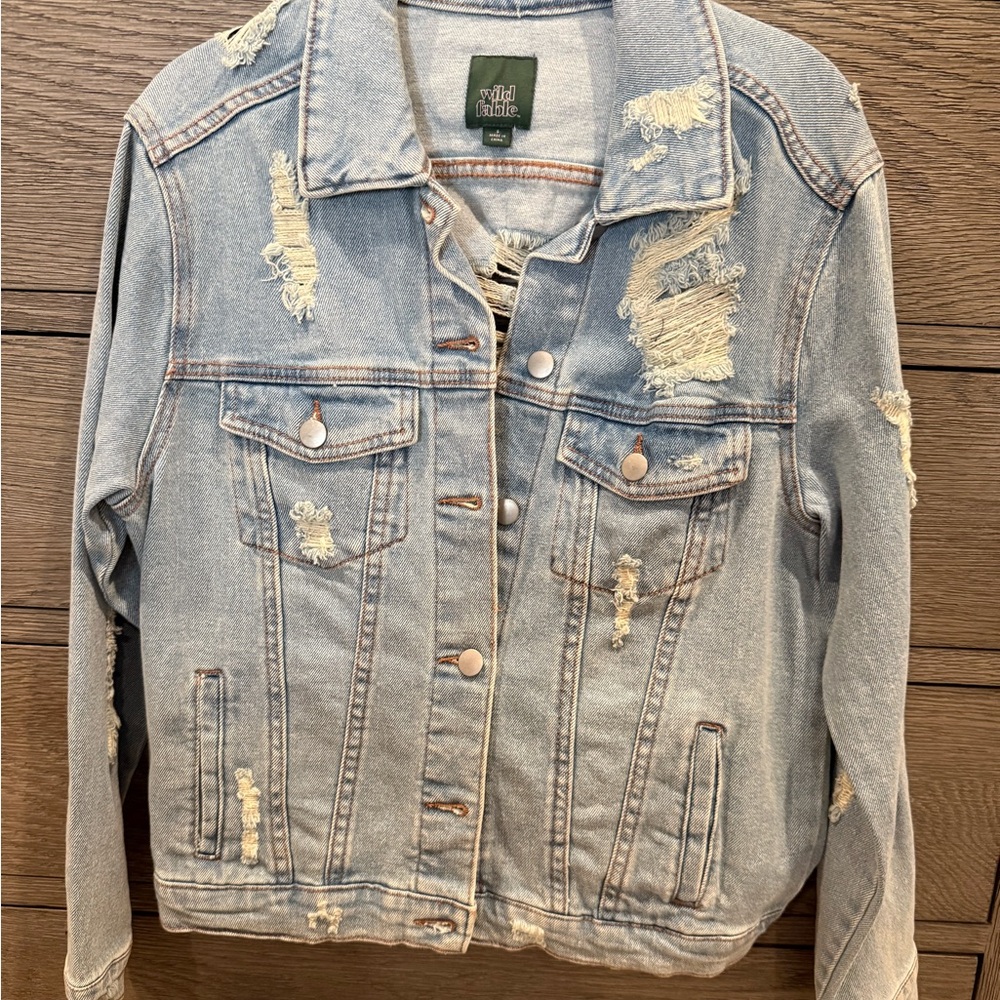Distressed Light Blue Denim Jacket